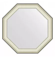 Зеркало 64х64 см белая кожа с хромом Evoform Octagon BY 7440