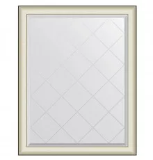 Зеркало 94х119 см белая кожа с хромом Evoform Exclusive-G BY 4573