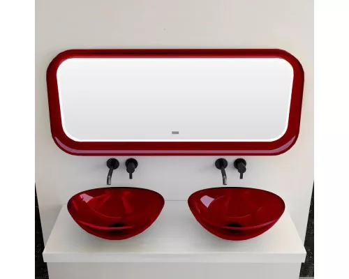 Купить Зеркало 120х50 см красный Abber Kristall AT6702Rubin в магазине сантехники Santeh-Crystal.ru