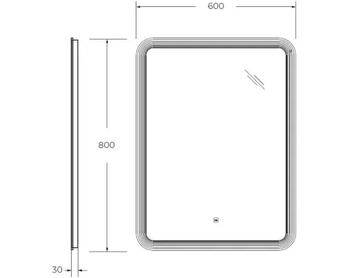 Заказать Зеркало 60х80см Cezares Duet CZR-SPC-DUET-600-800-LED-TCH в магазине сантехники Santeh-Crystal.ru