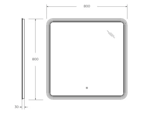 Купить Зеркало 80х80см Cezares Duet CZR-SPC-DUET-800-800-LED-TCH в магазине сантехники Santeh-Crystal.ru