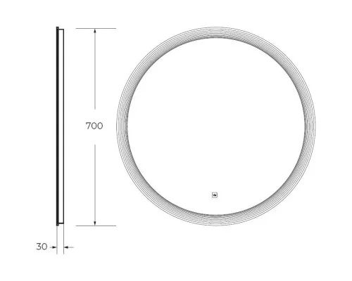 Купить Зеркало 70х70 см Cezares Eco CZR-SPC-ECO-700-LED-TCH в магазине сантехники Santeh-Crystal.ru
