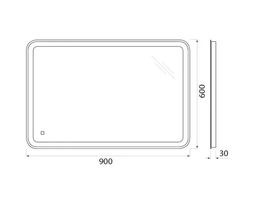 Заказать Зеркало 90х60 см BelBagno Marino SPC-MAR-900-600-LED-TCH в магазине сантехники Santeh-Crystal.ru