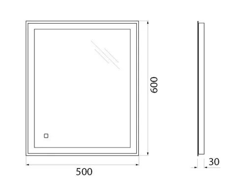 Заказать Зеркало 50х60 см BelBagno SPC-GRT-500-600-LED-TCH в магазине сантехники Santeh-Crystal.ru