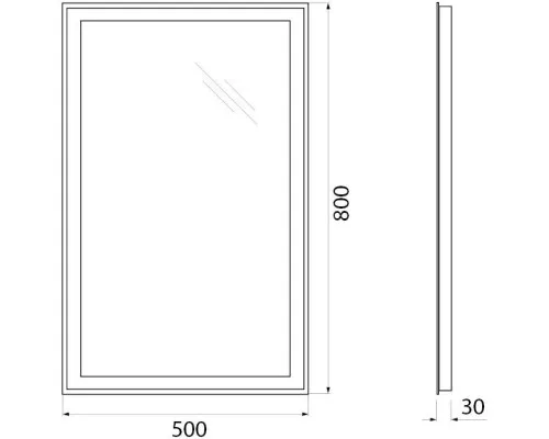 Купить Зеркало 50х80 см BelBagno SPC-GRT-500-800-LED-BTN в магазине сантехники Santeh-Crystal.ru