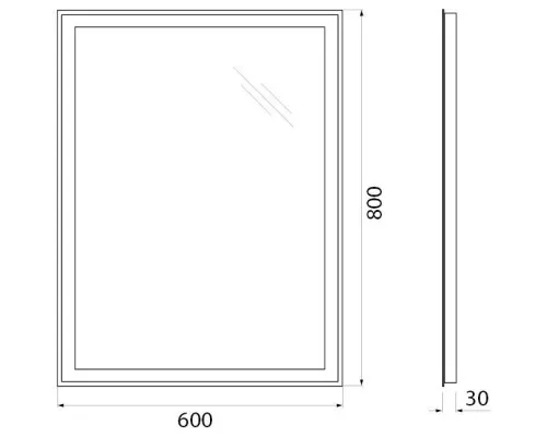 Приобрести Зеркало 60х80 см BelBagno SPC-GRT-600-800-LED-BTN в магазине сантехники Santeh-Crystal.ru