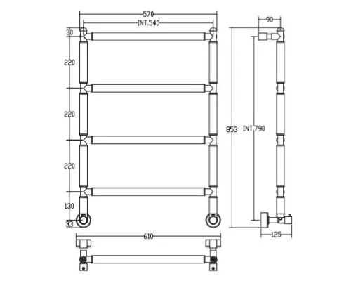 Купить Полотенцесушитель водяной Margaroli Sereno 2-442/540 хром в магазине сантехники Santeh-Crystal.ru