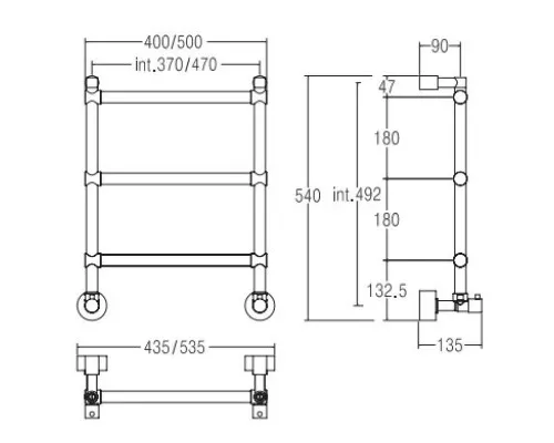 Приобрести Полотенцесушитель водяной Margaroli Sole 442/470-3 золото в магазине сантехники Santeh-Crystal.ru