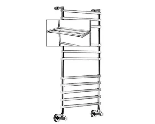 Купить Полотенцесушитель водяной с полкой Margaroli Sole 464/470-11 хром в магазине сантехники Santeh-Crystal.ru