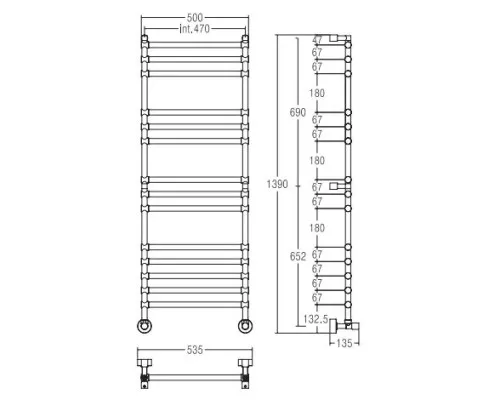 Приобрести Полотенцесушитель водяной Margaroli Sole 464/470-14 бронза в магазине сантехники Santeh-Crystal.ru