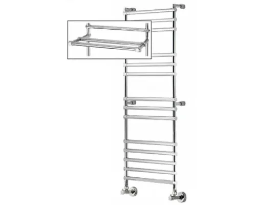 Приобрести Полотенцесушитель водяной с полкой Margaroli Sole 464/470-14 хром в магазине сантехники Santeh-Crystal.ru