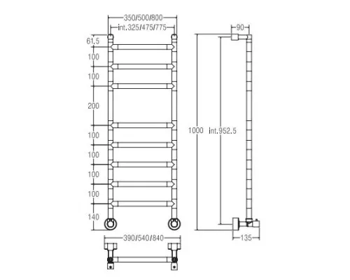 Приобрести Полотенцесушитель водяной Margaroli Sereno 484/775-8 бронза в магазине сантехники Santeh-Crystal.ru