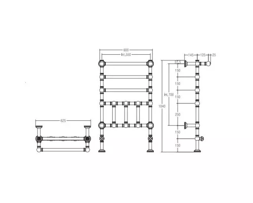 Приобрести Полотенцесушитель водяной Margaroli Armonia 9-300 бронза в магазине сантехники Santeh-Crystal.ru