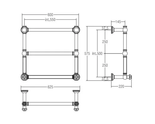 Приобрести Полотенцесушитель водяной Margaroli Armonia 9-442/3 хром в магазине сантехники Santeh-Crystal.ru
