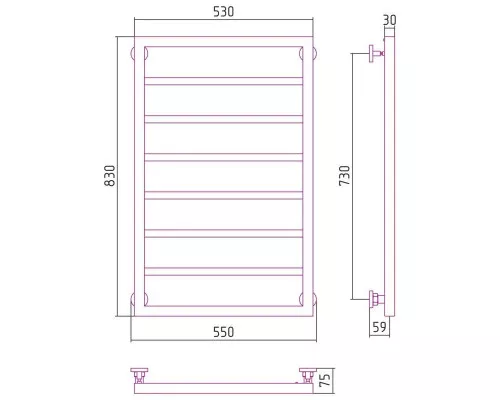 Заказать Полотенцесушитель водяной 800х500 Сунержа Канцлер 00-0254-8050 в магазине сантехники Santeh-Crystal.ru