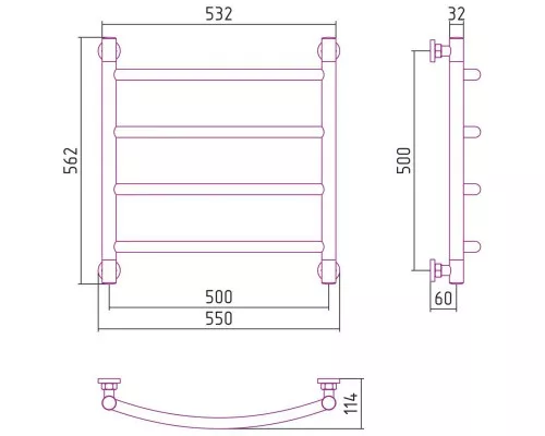 Заказать Полотенцесушитель водяной 500х500 состаренная бронза Сунержа Галант+ 05-0200-5050 в магазине сантехники Santeh-Crystal.ru