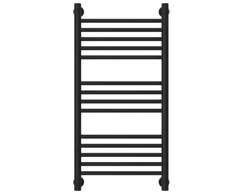 Приобрести Полотенцесушитель водяной 800х400 перемычка выгнутая черный матовый Сунержа Богема+ 31-0221-8040 в магазине сантехники Santeh-Crystal.ru