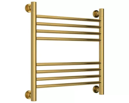 Заказать Полотенцесушитель водяной 500х500 перемычка выгнутая золотой Сунержа Богема+ 03-0221-5050 в магазине сантехники Santeh-Crystal.ru