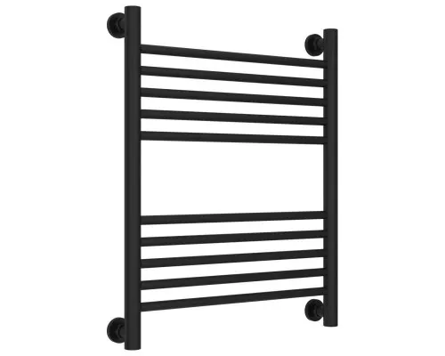 Купить Полотенцесушитель водяной 600х500 перемычка выгнутая черный матовый Сунержа Богема+ 31-0221-6050 в магазине сантехники Santeh-Crystal.ru