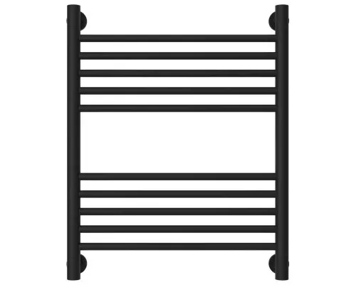 Купить Полотенцесушитель водяной 600х500 перемычка выгнутая черный матовый Сунержа Богема+ 31-0221-6050 в магазине сантехники Santeh-Crystal.ru