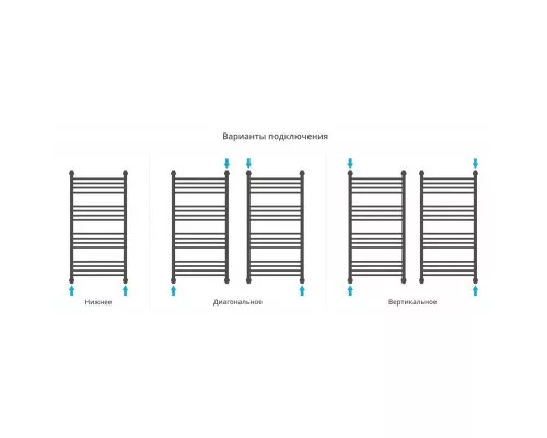 Заказать Полотенцесушитель водяной 1000х500 перемычка выгнутая темный титан муар Сунержа Богема+ 15-0221-1050 в магазине сантехники Santeh-Crystal.ru