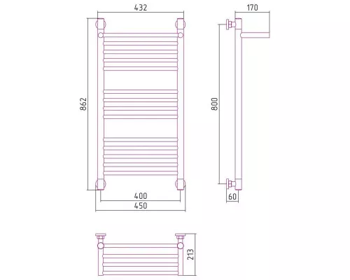Заказать Полотенцесушитель водяной 800х400 античное белое золото Сунержа Богема с полкой+ 10-0223-8040 в магазине сантехники Santeh-Crystal.ru