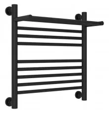 Полотенцесушитель водяной 500х500 черный матовый Сунержа Богема с полкой+ 31-0223-5050