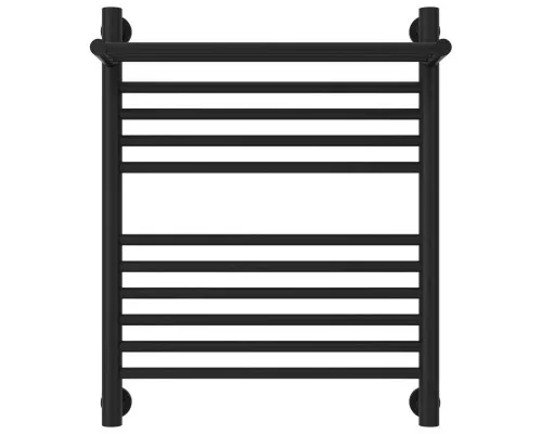 Приобрести Полотенцесушитель водяной 600х500 черный матовый Сунержа Богема с полкой+ 31-0223-6050 в магазине сантехники Santeh-Crystal.ru