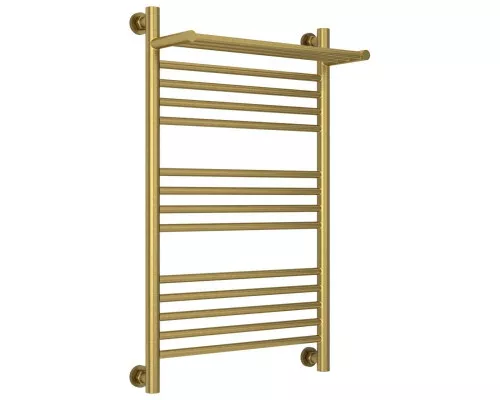 Купить Полотенцесушитель водяной 800х500 состаренная латунь Сунержа Богема с полкой+ 051-0223-8050 в магазине сантехники Santeh-Crystal.ru