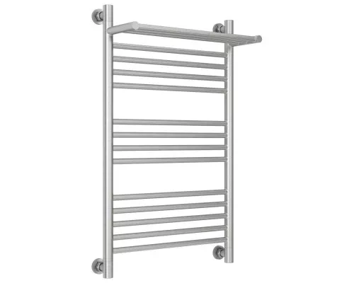 Купить Полотенцесушитель водяной 800х500 сатин Сунержа Богема с полкой+ 071-0223-8050 в магазине сантехники Santeh-Crystal.ru