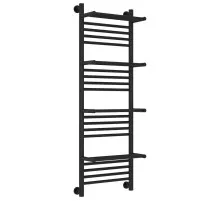 Полотенцесушитель водяной 1200х400 черный матовый Сунержа Богема с полкой+ 31-0224-1240