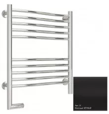 Полотенцесушитель электрический 600х500 черный матовый МЭМ левый Сунержа Флюид 2.0 31-5220-6050