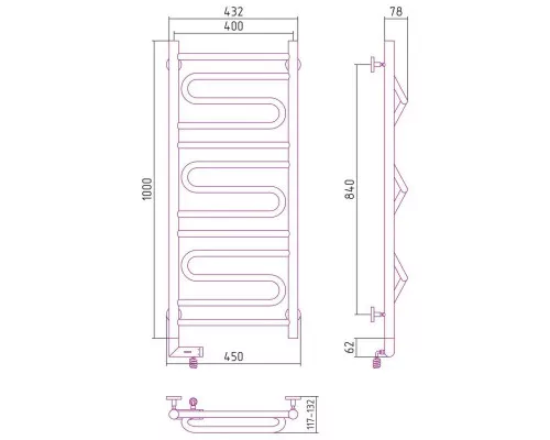 Приобрести Полотенцесушитель электрический 1000х400 шампань МЭМ правый Сунержа Элегия 2.0 020-5219-1040 в магазине сантехники Santeh-Crystal.ru