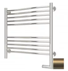 Полотенцесушитель электрический 600х600 золотой матовый МЭМ правый Сунержа Флюид 2.0 032-5221-6060