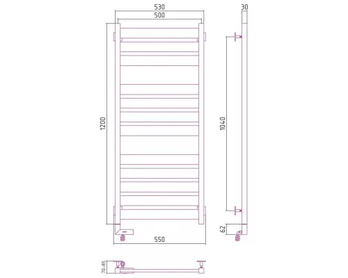 Купить Полотенцесушитель электрический 1200х500 белый глянец МЭМ правый Сунержа Центурион 2.0 12-5603-1250 в магазине сантехники Santeh-Crystal.ru