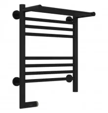 Полотенцесушитель электрический 500х400 черный матовый МЭМ левый Сунержа Богема с полкой 2.0 31-5206-5040