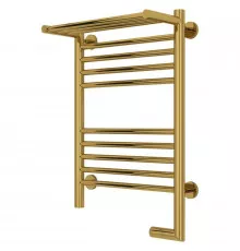 Полотенцесушитель электрический 600х400 золотой МЭМ правый Сунержа Богема с полкой 2.0 03-5207-6040