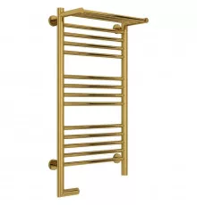 Полотенцесушитель электрический 800х400 золотой МЭМ левый Сунержа Богема с полкой 2.0 03-5206-8040