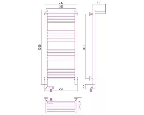 Приобрести Полотенцесушитель электрический 1000х400 белый матовый МЭМ левый Сунержа Богема с полкой 2.0 30-5206-1040 в магазине сантехники Santeh-Crystal.ru
