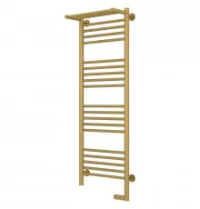 Полотенцесушитель электрический 1200х400 золотой матовый МЭМ правый Сунержа Богема с полкой 2.0 032-5207-1240
