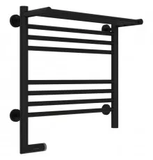 Полотенцесушитель электрический 500х500 черный матовый МЭМ левый Сунержа Богема с полкой 2.0 31-5206-5050
