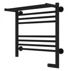 Полотенцесушитель электрический 500х500 черный матовый МЭМ правый Сунержа Богема с полкой 2.0 31-5207-5050