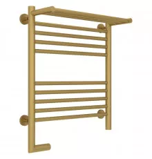 Полотенцесушитель электрический 600х500 золотой матовый МЭМ левый Сунержа Богема с полкой 2.0 032-5206-6050