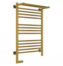 Полотенцесушитель электрический 800х500 состаренная латунь МЭМ левый Сунержа Богема с полкой 2.0 051-5206-8050
