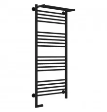 Полотенцесушитель электрический 1200х500 черный матовый МЭМ левый Сунержа Богема с полкой 2.0 31-5206-1250