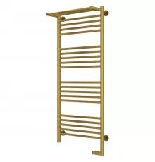 Полотенцесушитель электрический 1200х500 состаренная латунь МЭМ правый Сунержа Богема с полкой 2.0 051-5207-1250