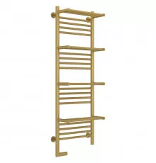 Полотенцесушитель электрический 1200х400 золотой матовый МЭМ левый Сунержа Богема с полкой 2.0 032-5208-1240