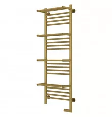 Полотенцесушитель электрический 1200х400 состаренная латунь МЭМ правый Сунержа Богема с полкой 2.0 051-5209-1240