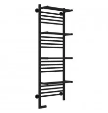 Полотенцесушитель электрический 1200х400 черный матовый МЭМ левый Сунержа Богема с полкой 2.0 31-5208-1240