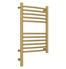 Полотенцесушитель электрический 600х400 золотой матовый МЭМ левый, перемычка выгнутая Сунержа Богема 3.0 032-5802-6040